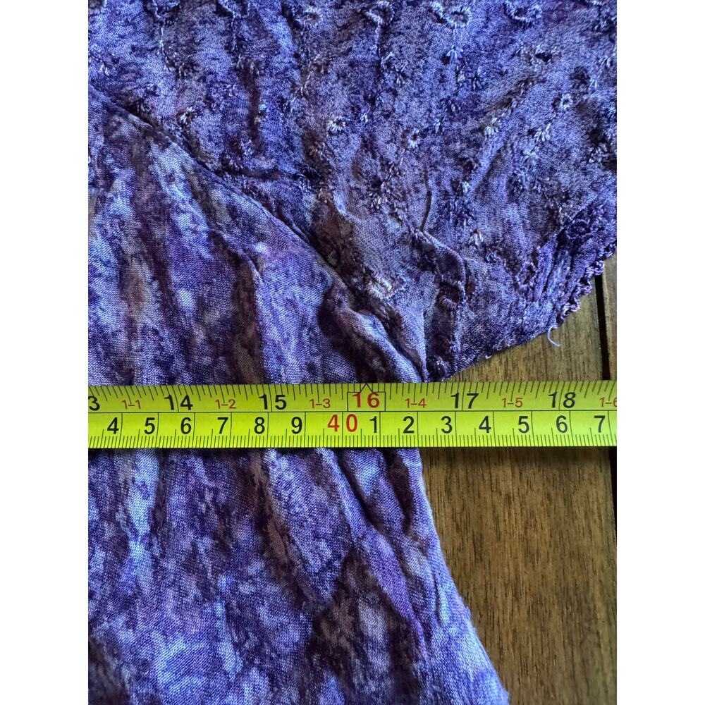 Advance Apparels Purple Boho Crinkle Tunic Top Free Size Est S-M Y2K - Picture 7 of 11